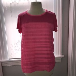 Elle cap sleeve bright pink blouse